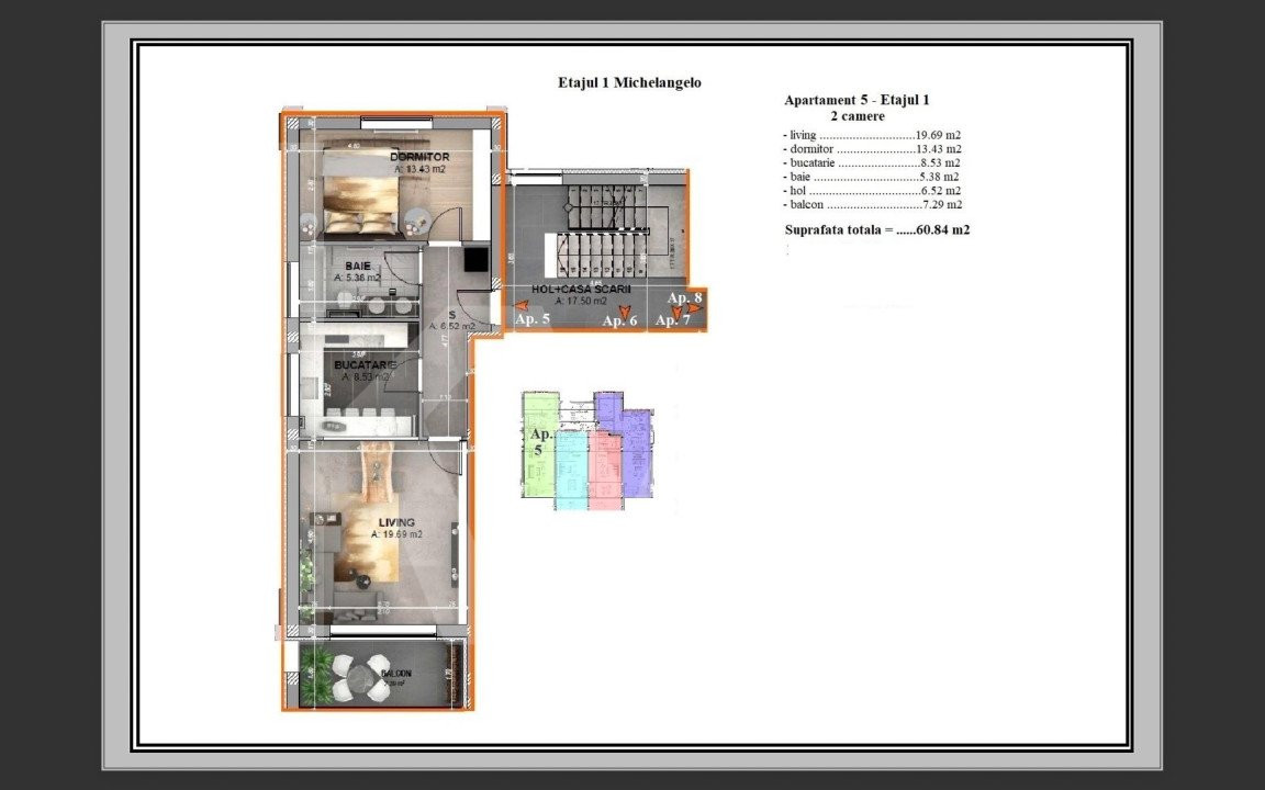 Apartament cu 2 Camere et.1 cu logie - Vila design modern în Cristian-Sibiu 