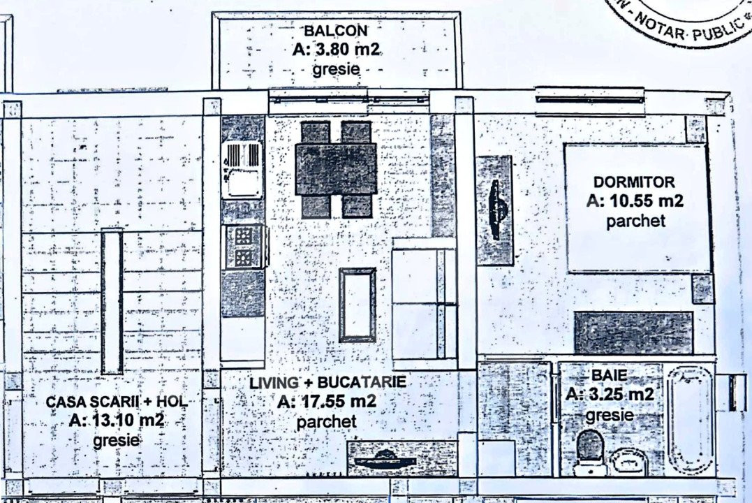 Studio compact, etaj 2 cu balcon și parcare. Cartierul Magnolia- SIBIU