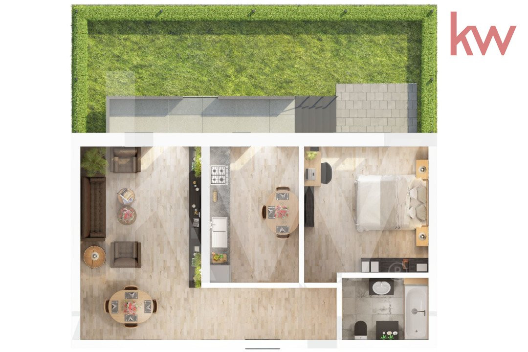 Apartament 2 camere – Suprafață 56.15mp utili + balcon 6.7mp -Grădină 40.3 mp 