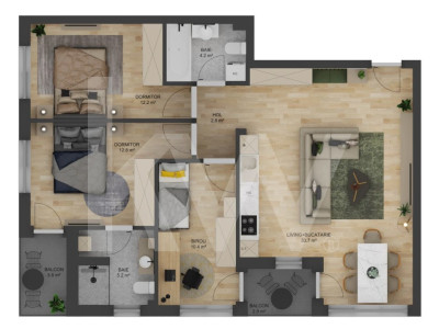 Apartament 4 camere - Tip I - 81,09 mp -  Doamna Stanca - COMISION 0 CUMPĂRĂTOR 