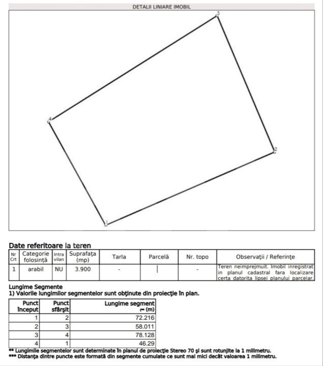 Teren extravilan 3900 mp, aproape de drum național și pădure, giratoriu Vestem