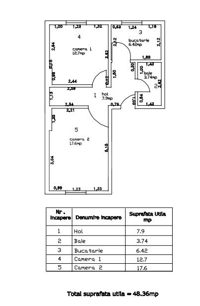 Apartament 2 camere de vânzare - zona aeroport - comision 0% cumpărător!