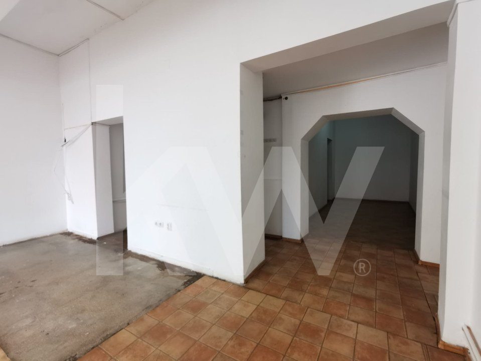 Inchiriez spatiu comercial, vitrina, vad pietonal, acces secundar marfa, V. Aron