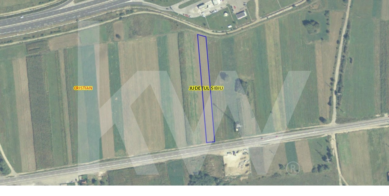 Teren intravilan arabil, 4672mp, acces la DN, Cristian - zona Rompetrol A1