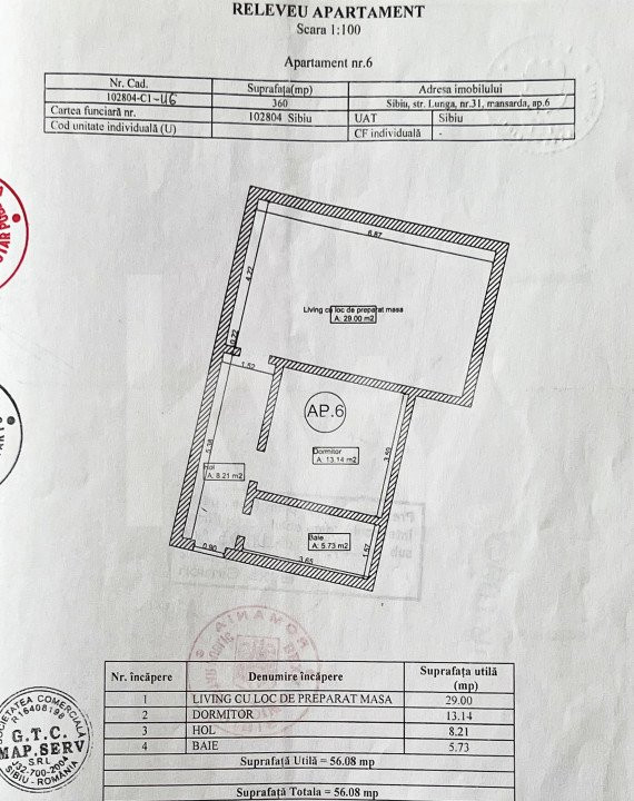 Apart. cu 2 cam. tip mansardă pe strada Lungă, + parcare. (Piața Cibin/Centru) 